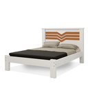 Ver imagem 1 de Cama Casal Mdf Reforçada Famosa Virgínia Branco/Nature