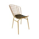 Ver imagem 4 de Cadeira para Cozinha Bertoia cor Dourado Fosco assento preto tubular 4 Peças Poltronas do Sul