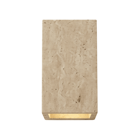 Arandela Bloco Linha Pietra Retangular Travertino 18×8×16CM 3000k IP20 Bivolt Ard-Blo-Tr