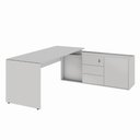 Ver imagem 2 de Mesa Diretor Dinâmica em L 2,00 m X 1,70 m com Tampo e Pés Painel Chanfrados e Armário Pedestal