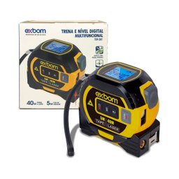 Trena Digital Laser 40m com Fita Métrica Multifunções Exbom - 2
