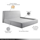 Ver imagem 3 de Cama com Cabeceira Pagani King Base no Chão Bouclê Cinza G92 - Gran Belo