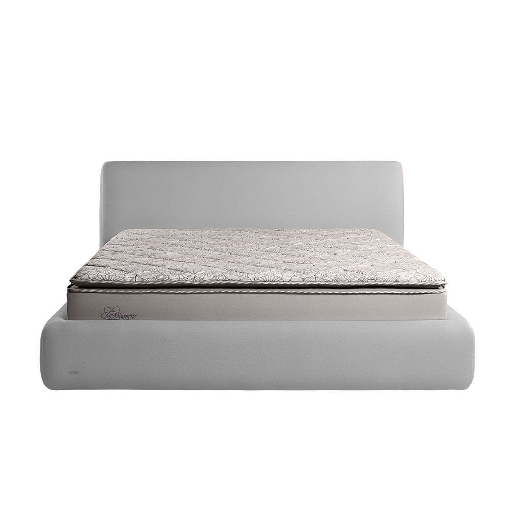 Cama com Cabeceira Pagani King Base no Chão Bouclê Cinza G92 - Gran Belo - 6
