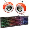 Caixa de Som Cs-69 Vermelha/Branco + Teclado Gamer Kp-Tm009 - 1