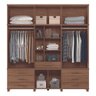 Guarda Roupa 13 Portas e Cômoda Noruega Jatobá Areia - 5
