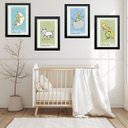 Ver imagem 1 de Kit 4 Quadros Quarto Infantil Menino Pequeno Príncipe 33x24cm - com Vidro:moldura Branca