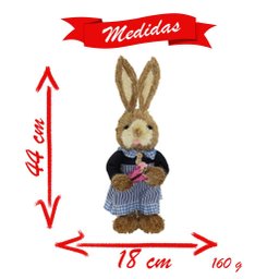 Casal De Coelhos De Páscoa Decoração Enfeite Coelhinhos - 3