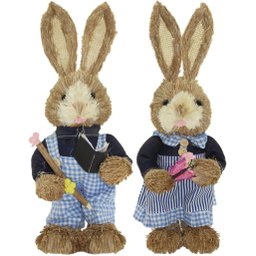 Casal De Coelhos De Páscoa Decoração Enfeite Coelhinhos - 1