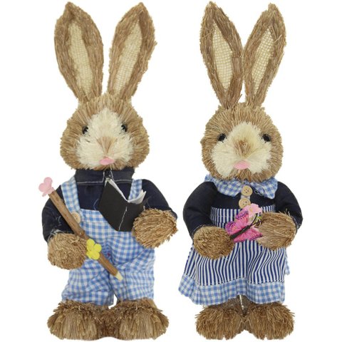 Casal De Coelhos De Páscoa Decoração Enfeite Coelhinhos