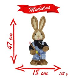 Casal De Coelhos De Páscoa Decoração Enfeite Coelhinhos - 2