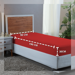 Lençol Solteiro Aveludado 400 Fios Cama Box e Infantil com Elástico Avulso:vermelho - 3
