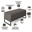 Ver imagem 4 de Kit 02 Puffs Decorativo Para Sala de Estar Cléo W01 Base Ferro 90 cm Linho Cinza Escuro - Lyam