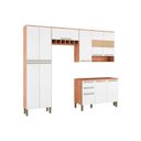 Ver imagem 1 de Cozinha Completa Nápoli Prime 4 Peças (2 Armários + 1 Balcão + 1 Paneleiro) C4P01 Castanho/Branco - 