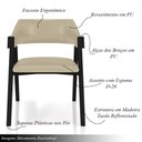 Ver imagem 3 de Kit 3 Cadeiras Sala de Jantar e Jogos Carteados Madeira Maciça Poker Pu Bege/preto G42 - Gran Belo