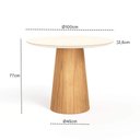Ver imagem 3 de Mesa de Jantar Redonda 100cm Scandi 4 Lugares Lamina Natural de Madeira Off White Vidro