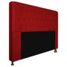 Cabeceira Brenda Para Cama Box King Size 195cm com Capitonê Suede - Ecotec Decor:Vermelho - 1