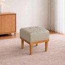 Ver imagem 1 de Puff Quadrado mm-33 Banqueta Espuma Linho Bege Estofados Martins