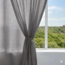 Ver imagem 3 de Cortina Decorativa Sala Gaze Linho C/ Forro 2,80x1,80 Cinza