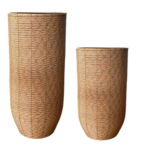 Conj 02 Vasos de Chão Decorativo em Fibra Sintética