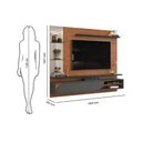 Ver imagem 2 de Painel para Tv Ravi Tv até 60" C- 1 Porta e 2 Nichos Carvalho-griz - Dj Móveis