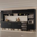 Ver imagem 1 de Armário de Cozinha Completa Atlanta Urban com Vidro Carraro Preto Touch