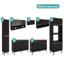 Ver imagem 4 de Armário de Cozinha Completa Atlanta Urban com Vidro Carraro Preto Touch
