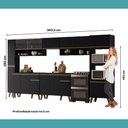 Ver imagem 7 de Armário de Cozinha Completa Atlanta Urban com Vidro Carraro Preto Touch