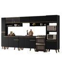 Ver imagem 2 de Armário de Cozinha Completa Atlanta Urban com Vidro Carraro Preto Touch