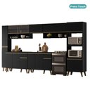 Ver imagem 3 de Armário de Cozinha Completa Atlanta Urban com Vidro Carraro Preto Touch