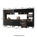 Ver imagem 5 de Armário de Cozinha Completa Atlanta Urban com Vidro Carraro Preto Touch