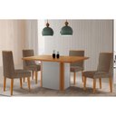 Ver imagem 4 de Conjunto: Mesa de Cozinha Pietá Tampo Curvo 120cm+4 Cadeiras Dakota Madeira Naturale/Off White -
