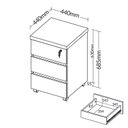 Ver imagem 4 de Gaveteiro Artany 3 Gavetas Ii - Y37 - Freijó/branco 6296