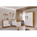 Ver imagem 1 de Kit Quarto do Bebê Berço Conforto com Comoda e Roupeiro Fofura Design Moderno Cor Branco/nature