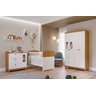 Kit Quarto do Bebê Berço Conforto com Comoda e Roupeiro Fofura Design Moderno Cor Branco/nature - 1