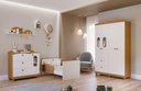 Ver imagem 2 de Kit Quarto do Bebê Berço Conforto com Comoda e Roupeiro Fofura Design Moderno Cor Branco/nature