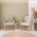 Ver imagem 2 de Poltrona Rebeca Decorativa Recepção Alta Qualidade Conforto Cor Bege