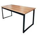 Ver imagem 4 de Mesa Escrivaninha Office Tampo Grosso Industrial 1,20m Nogal/preto Mesa para Escritório Estil