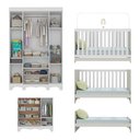 Ver imagem 5 de Quarto de Bebê Completo C/berço Americano 3 em 1 Colchão Ternura Multimóveis Mp4663 Branco/off