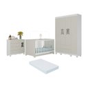 Ver imagem 1 de Quarto de Bebê Completo C/berço Americano 3 em 1 Colchão Ternura Multimóveis Mp4663 Branco/off