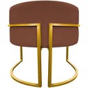 Ver imagem 3 de Poltrona Decorativa Recepção Luna Suede Cores Base de Ferro Dourada - Terracota, Suede