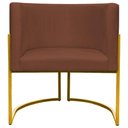 Ver imagem 6 de Poltrona Decorativa Recepção Luna Suede Cores Base de Ferro Dourada - Terracota, Suede