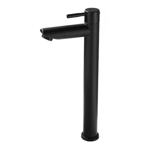 Torneira de Mesa para Banheiro Bica Alta Redonda Preto Fosco