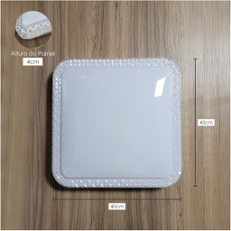 Plafon Sobrepor Quadrado 45w 40x40cm 3 Cores de Luz Ip20 Bivolt Lumier - 5