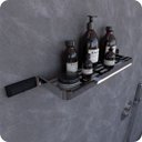 Ver imagem 1 de Suporte Porta Shampoo Para Banheiro Cromado Preto Empire