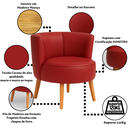 Ver imagem 3 de Poltrona Decor para Apartamento Sala Pequena Tecido Corano Base em Madeira Estrutura Reforçada