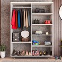 Ver imagem 2 de Closet Aberto Modular Branco com Cabideiro Prateleiras e Nichos Organizadores para Quarto