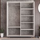 Ver imagem 3 de Closet Aberto Modular Branco com Cabideiro Prateleiras e Nichos Organizadores para Quarto