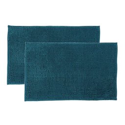 Kit 2 Tapetes Banheiro Antiderrapante Azul Claro 58x38cm - 1