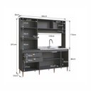 Ver imagem 3 de Cozinha Compacta 185cm com 6 Portas e 2 Gavetas Diva Cinza Grafite/Pátina