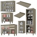 Ver imagem 4 de Cozinha Completa 6 Peças Connect Duna/cristal com Aéreo 3 Portas Vidro - Móveis Henn